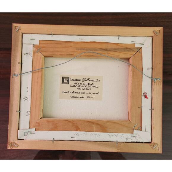 Peggy Harris Original Canvas Oil Painting Dalmatian Dog Spilled Paint Framed 911 - Picture 4 of 5